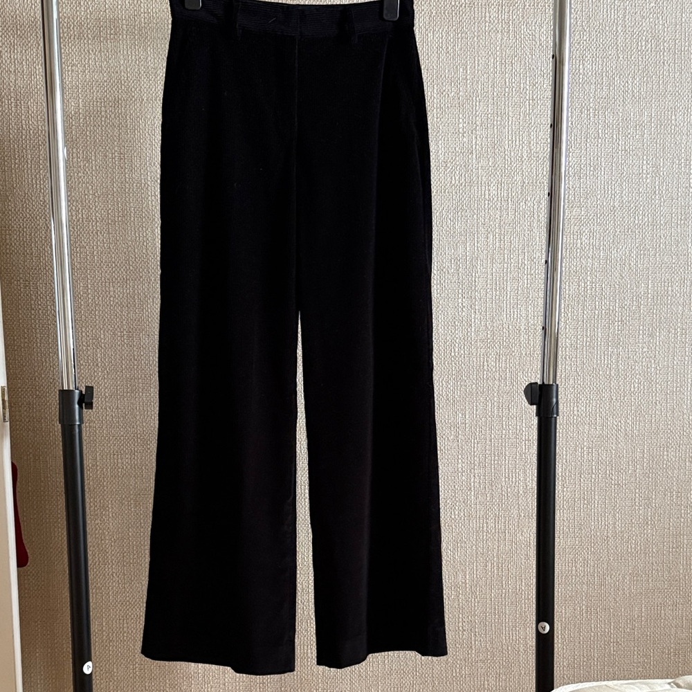 MaxMara Weekend Black corduroy Wide Leg  Women's Pants